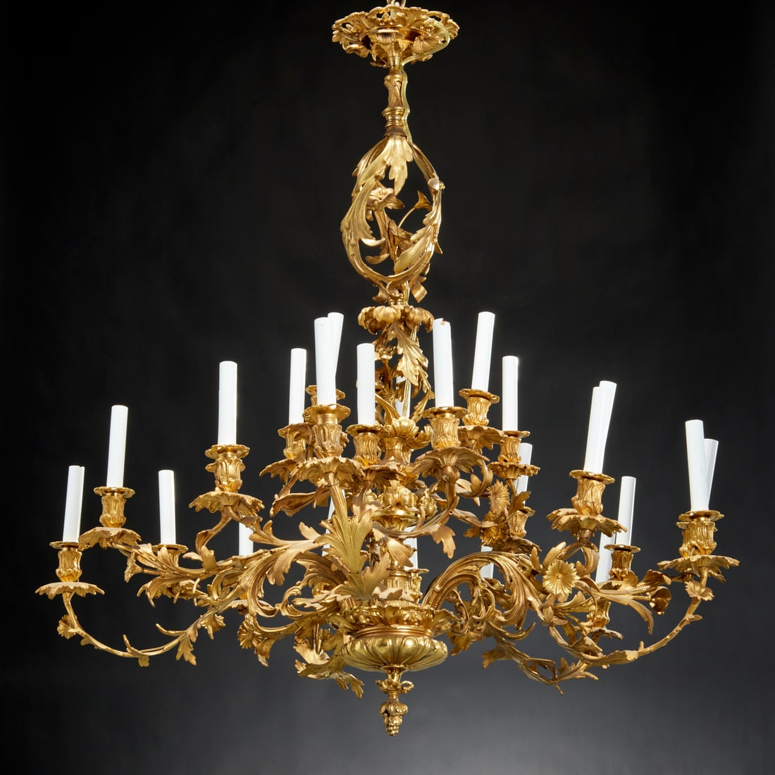 Louis XV style 25 light gilt bronze chandelier (1 of 6)