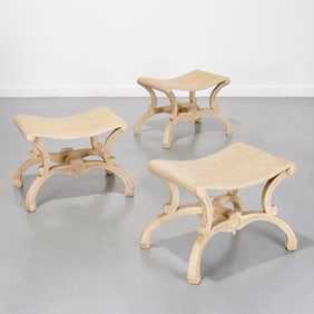 Set (3) Venetian style curule taborets