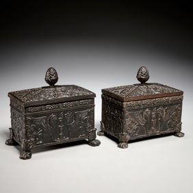 Royal Prussian Iron Foundries, pair iron boxes