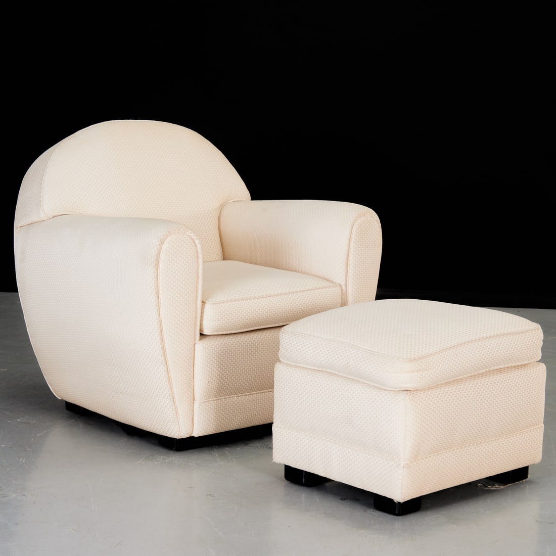 Art Deco style custom club chair and ottoman (1 of 6)