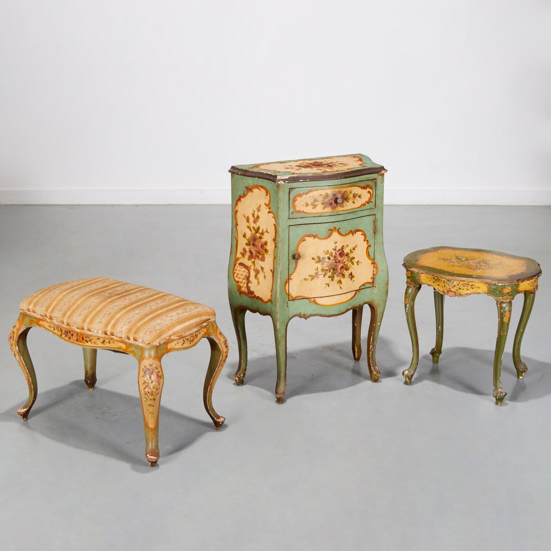 Group vintage Venetian style painted furniture (1 of 7)