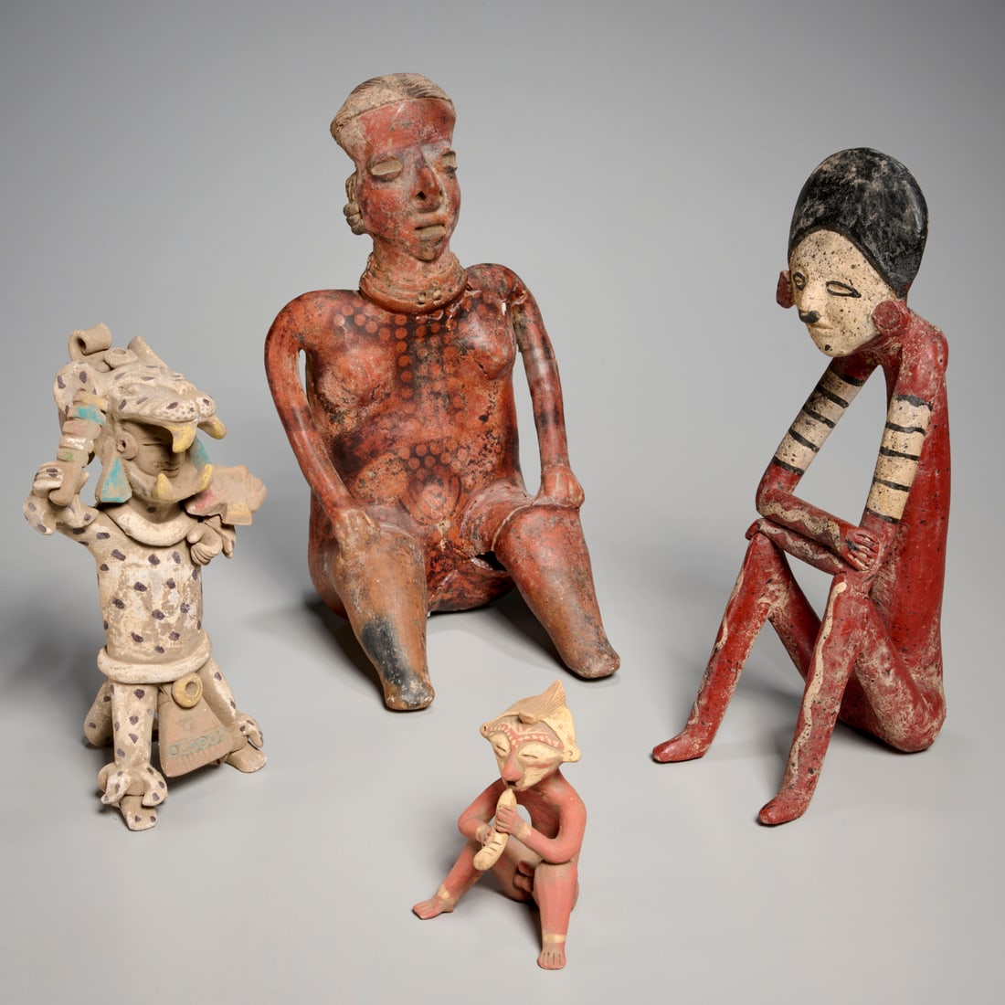 (4) Pre-Columbian style pottery figures (1 of 10)