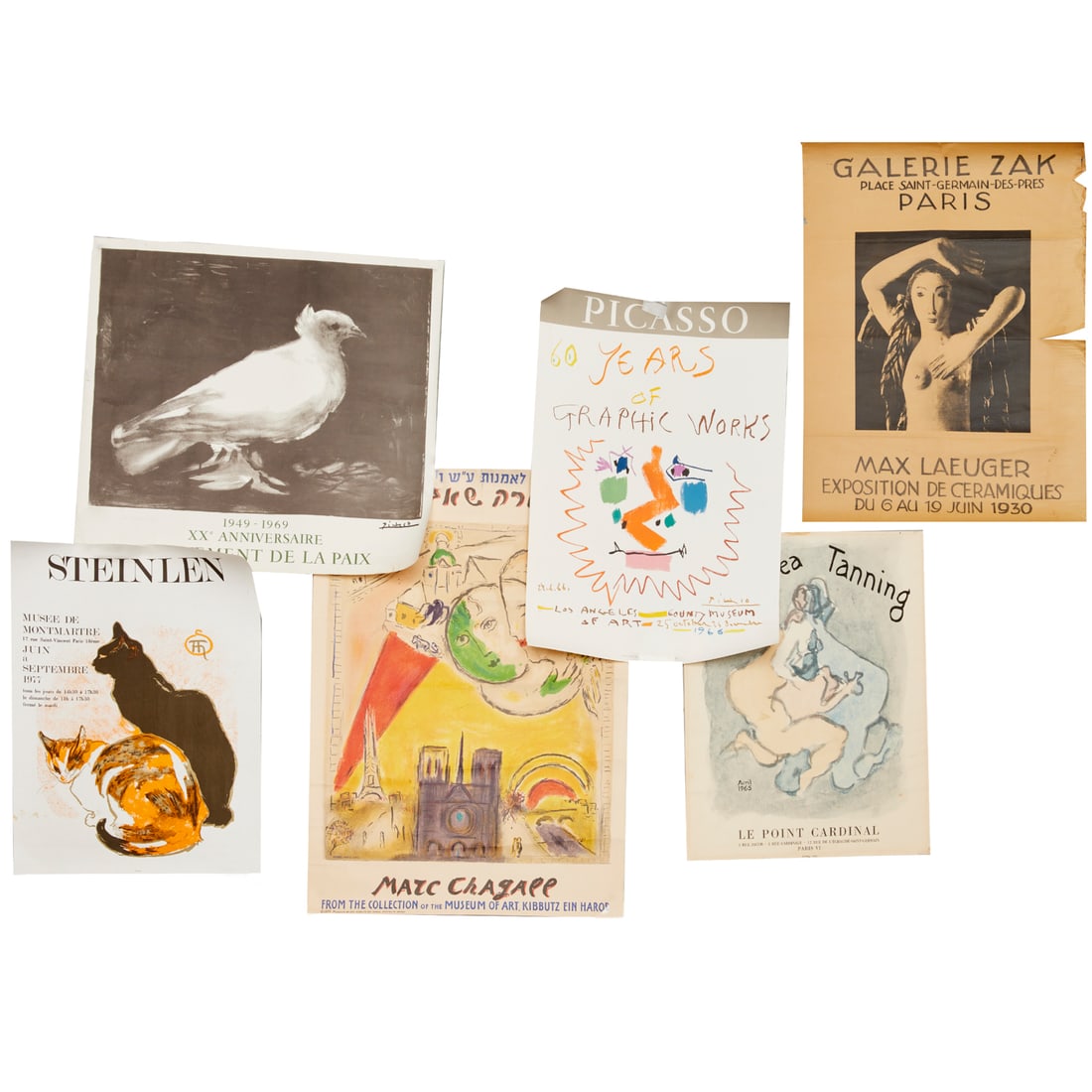 (6) Vintage posters, incl. Picasso, Chagall (1 of 7)