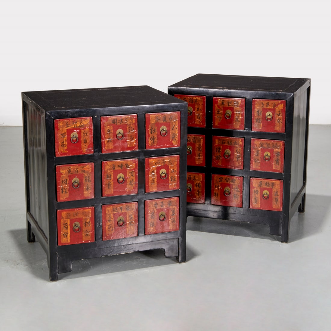 Pair Chinese lacquer apothecary chests (1 of 7)