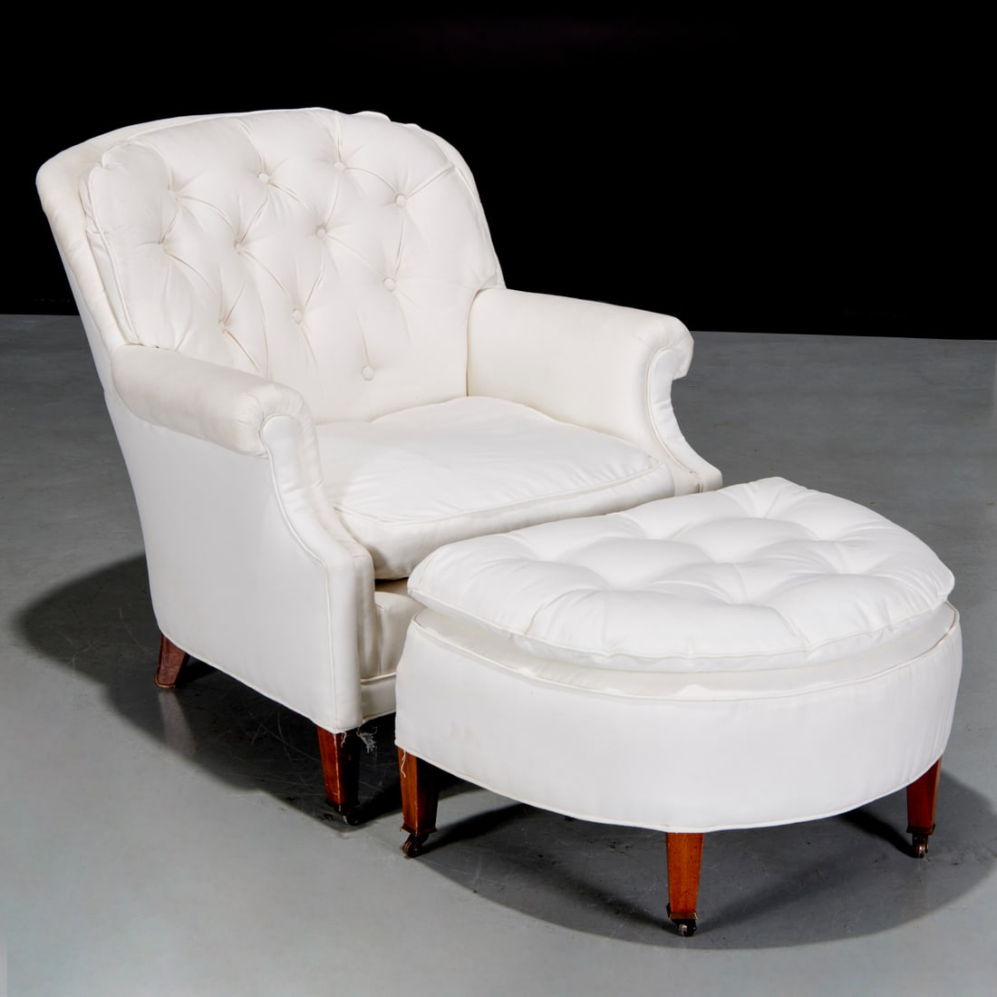 George Smith style club chair and ottoman (1 of 6)