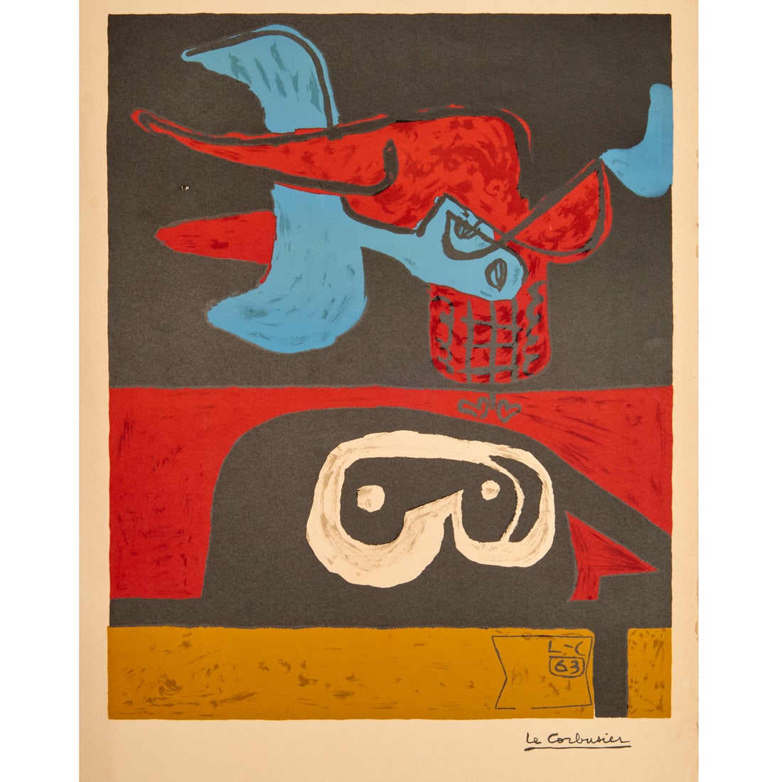 Le Corbusier, lithograph in colors, 1963 (1 of 7)