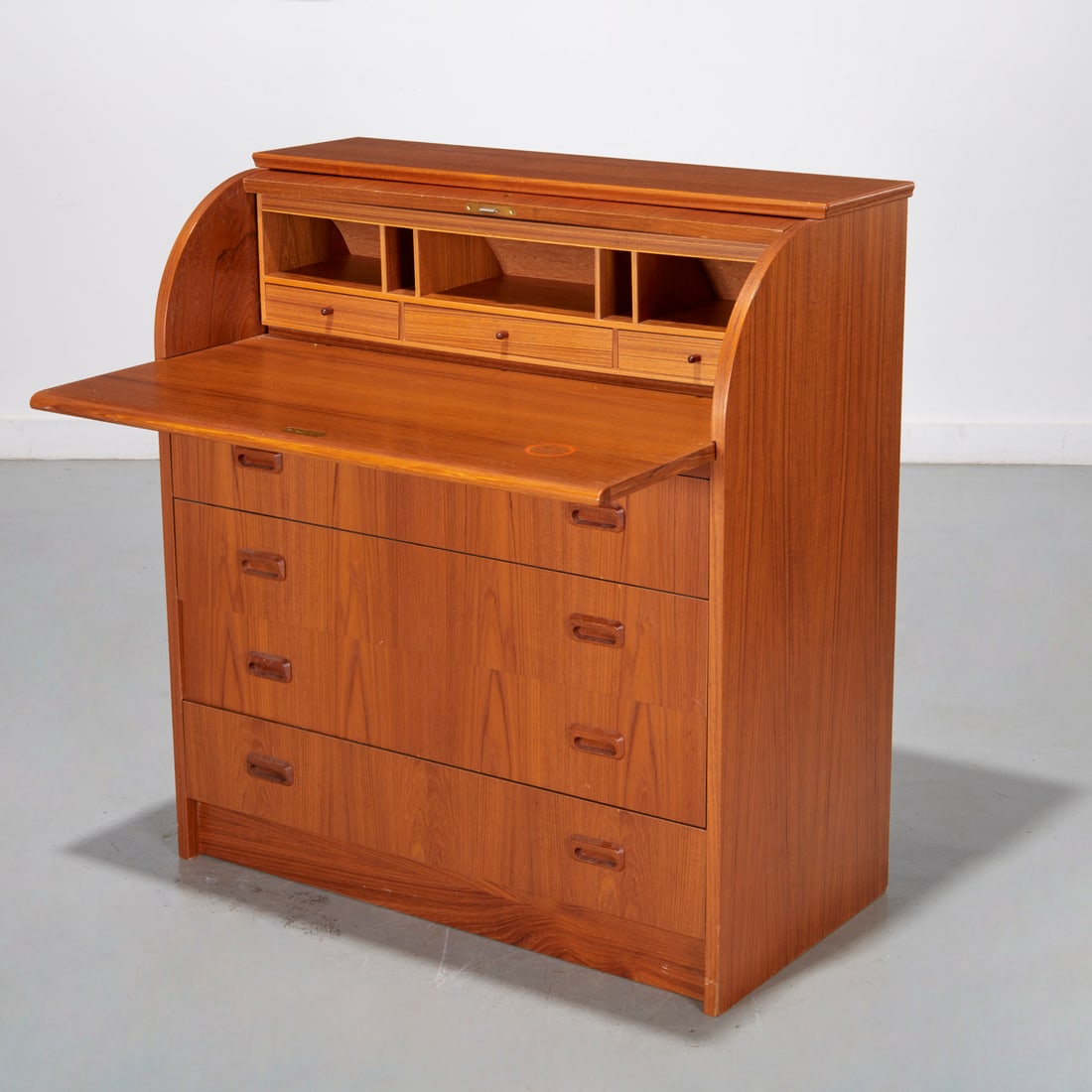 SMI Swedish modern teak roll top desk (1 of 7)