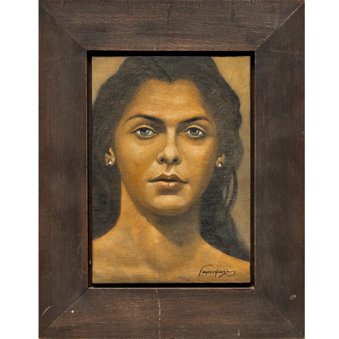 Southeast Asian School, Portrait, oil on panel (1 of 6)