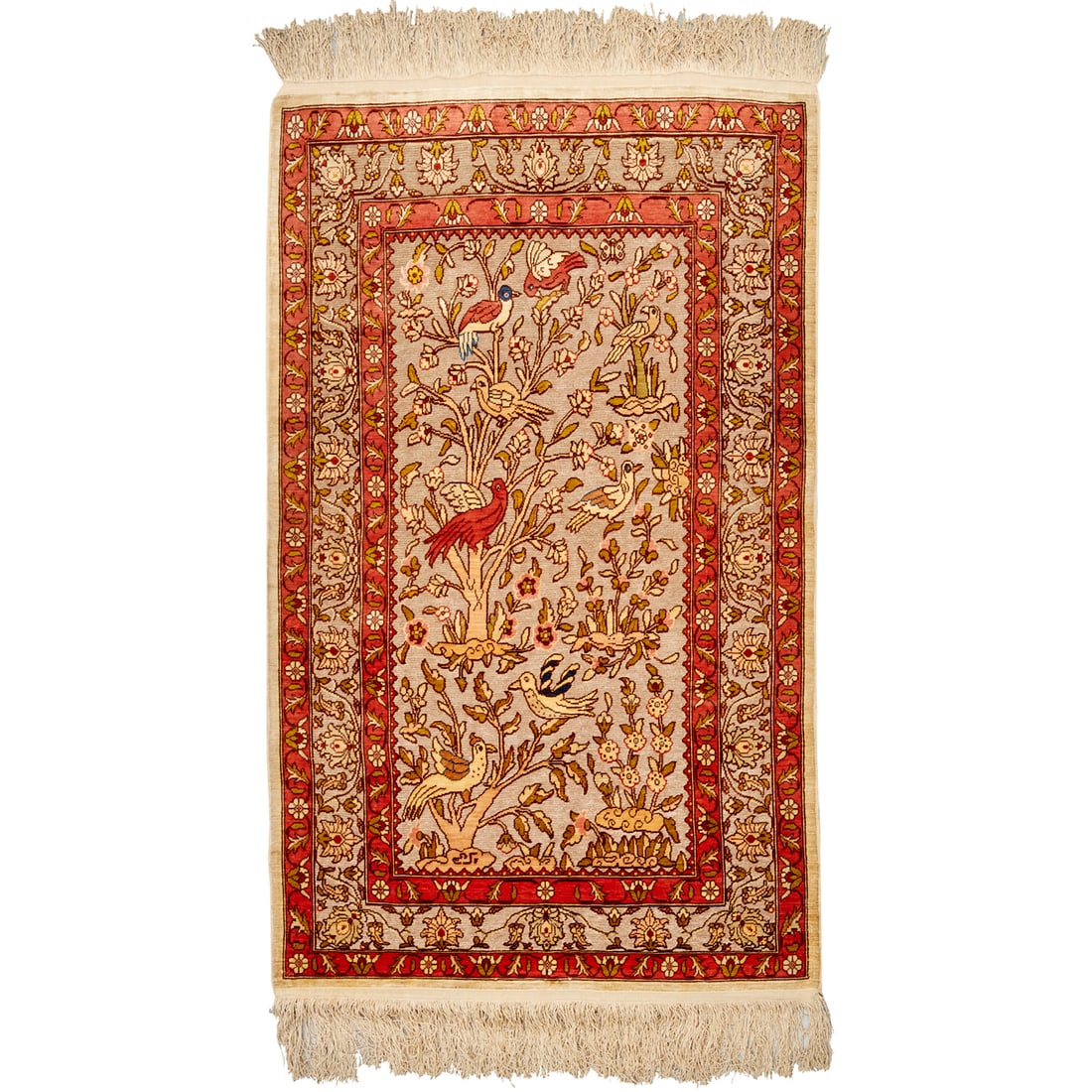 Hereke silk and metallic thread rug (1 of 7)