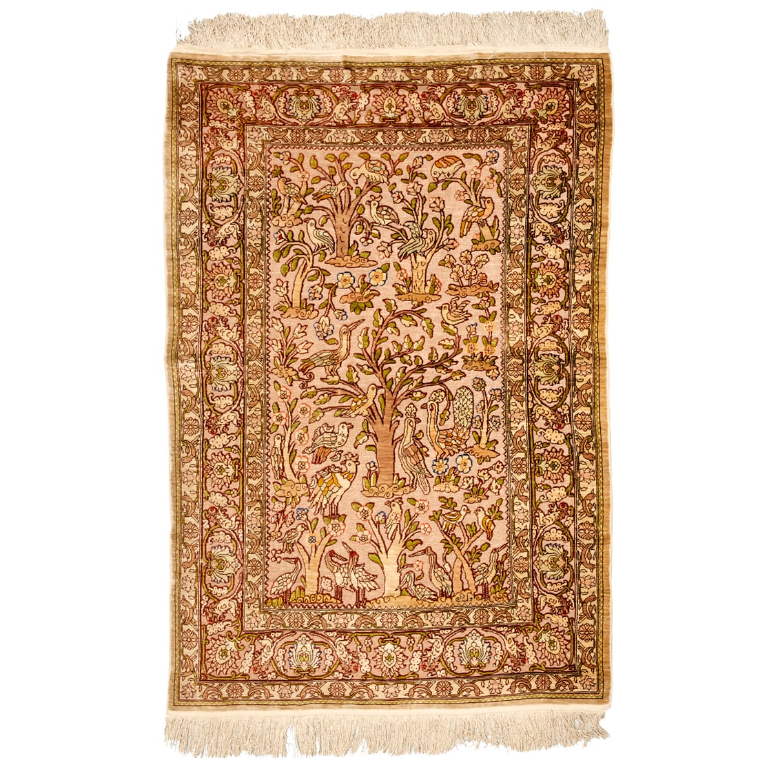 Hereke silk and metallic thread rug (1 of 7)