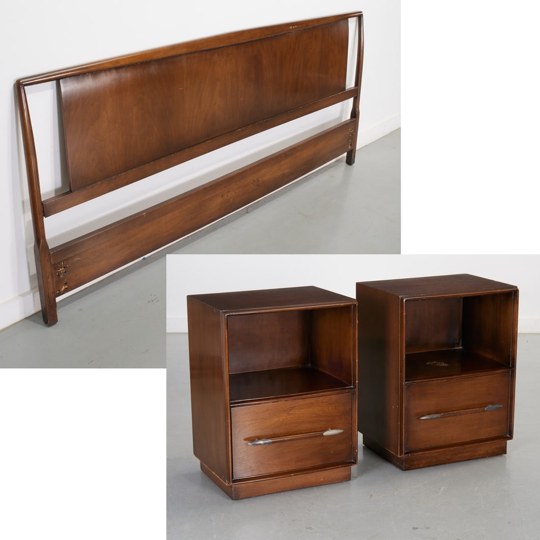Robsjohn Gibbings/Widdicomb, headboard & stands (1 of 9)
