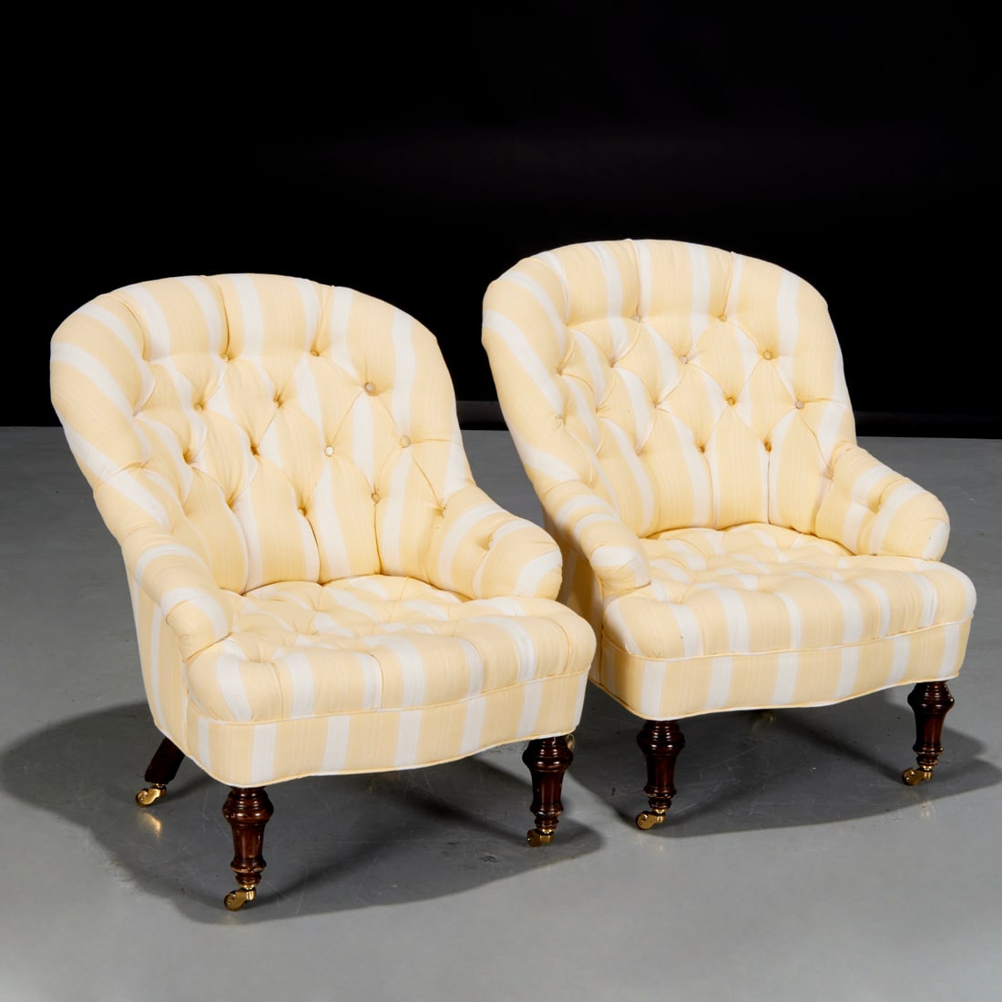 Pair George Smith style upholstered arm chairs (1 of 5)