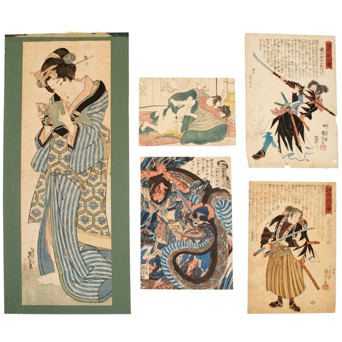 (5) Japanese woodblock prints, incl. Kuniyoshi (1 of 9)