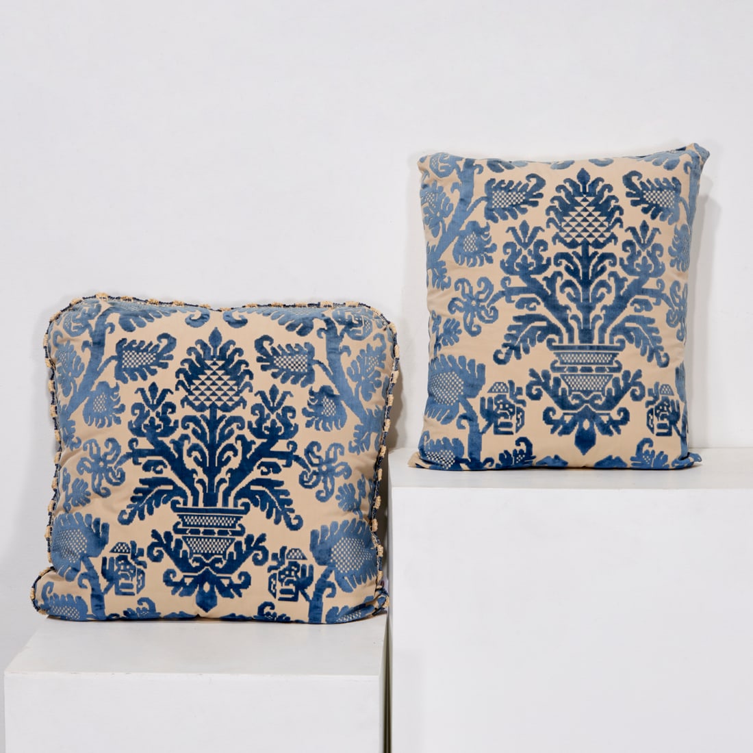 (2) Vintage Fortuny fabric throw pillows (1 of 4)