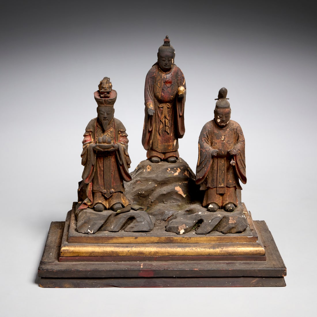 Japanese carved wood Immortals group (1 of 7)