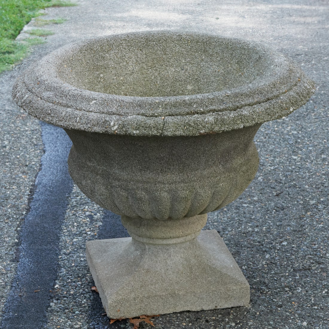 Vintage cast cement pedestal garden urn (1 of 6)