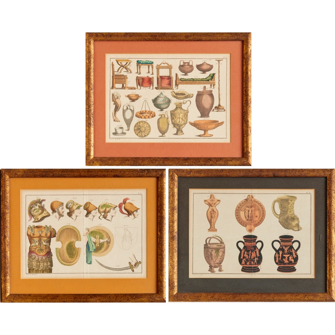 (3) Hand-colored engravings, c. 1810 (1 of 8)