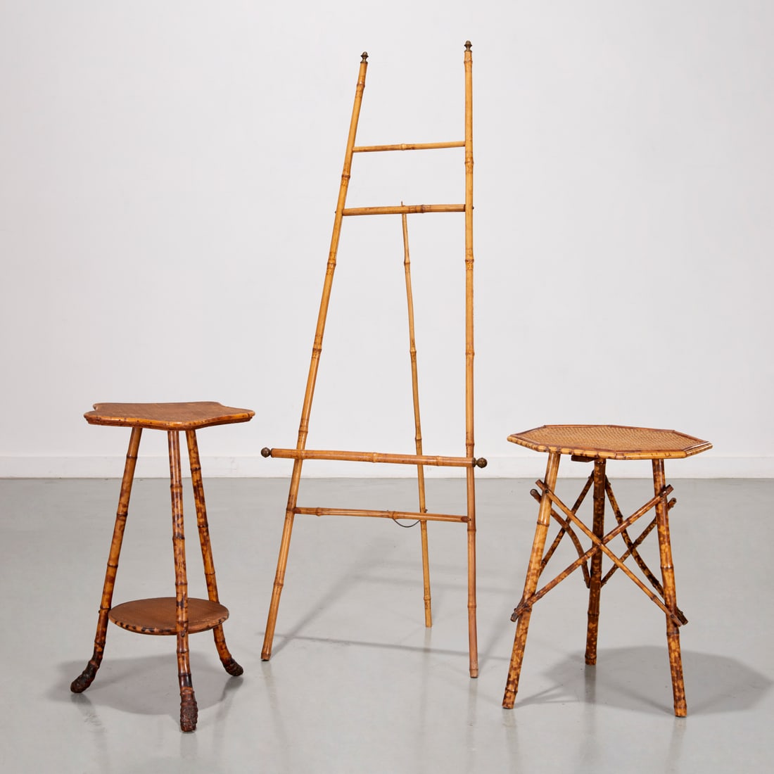 Edwardian burnt bamboo furniture group (1 of 7)