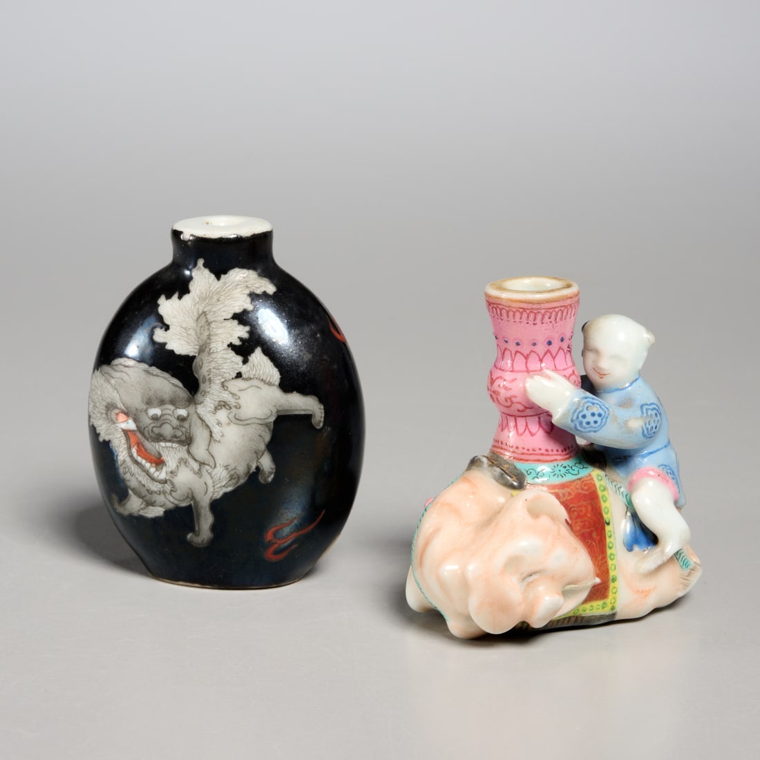 (2) Chinese porcelain snuff bottles (1 of 6)