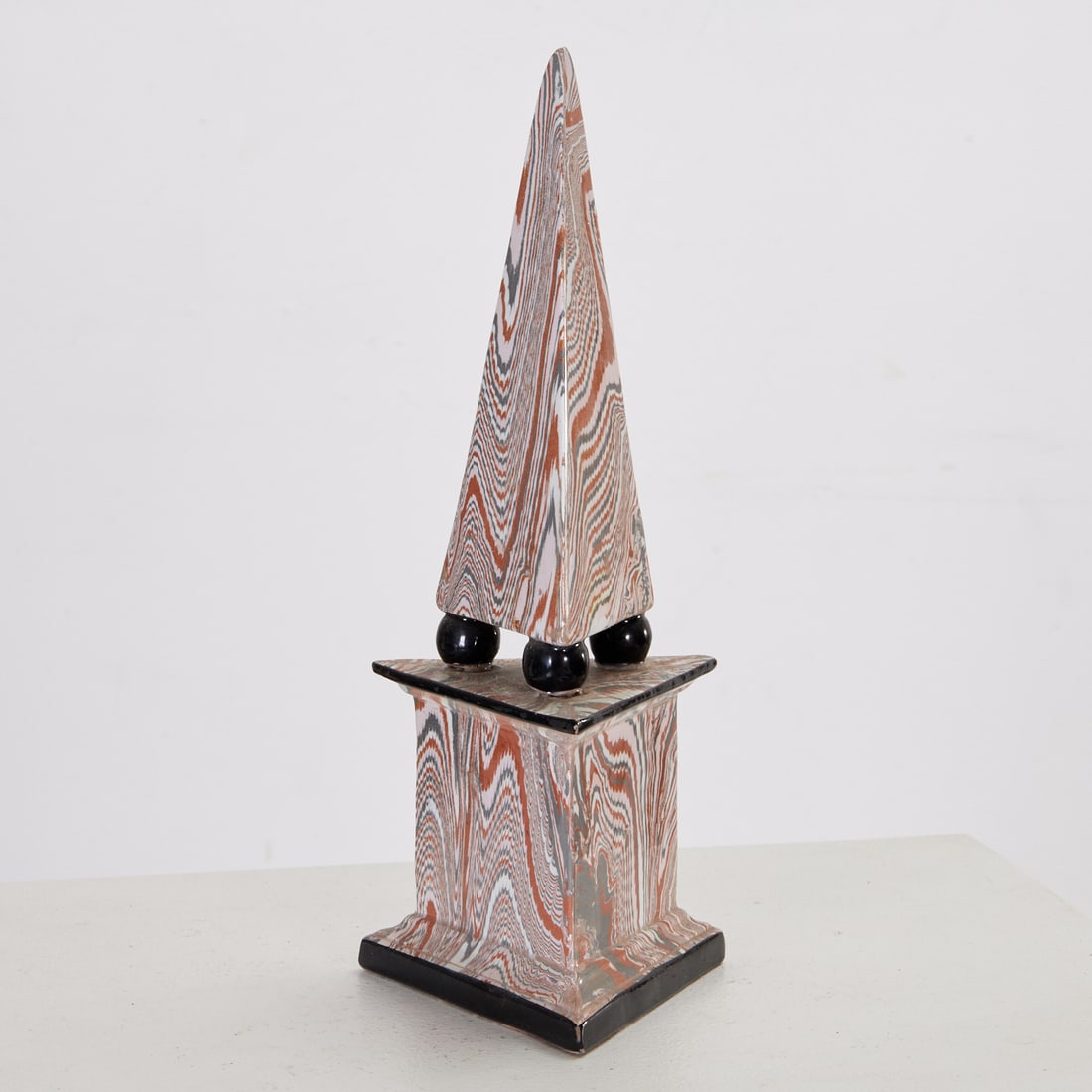 Italian marbled pottery obelisk (1 of 7)