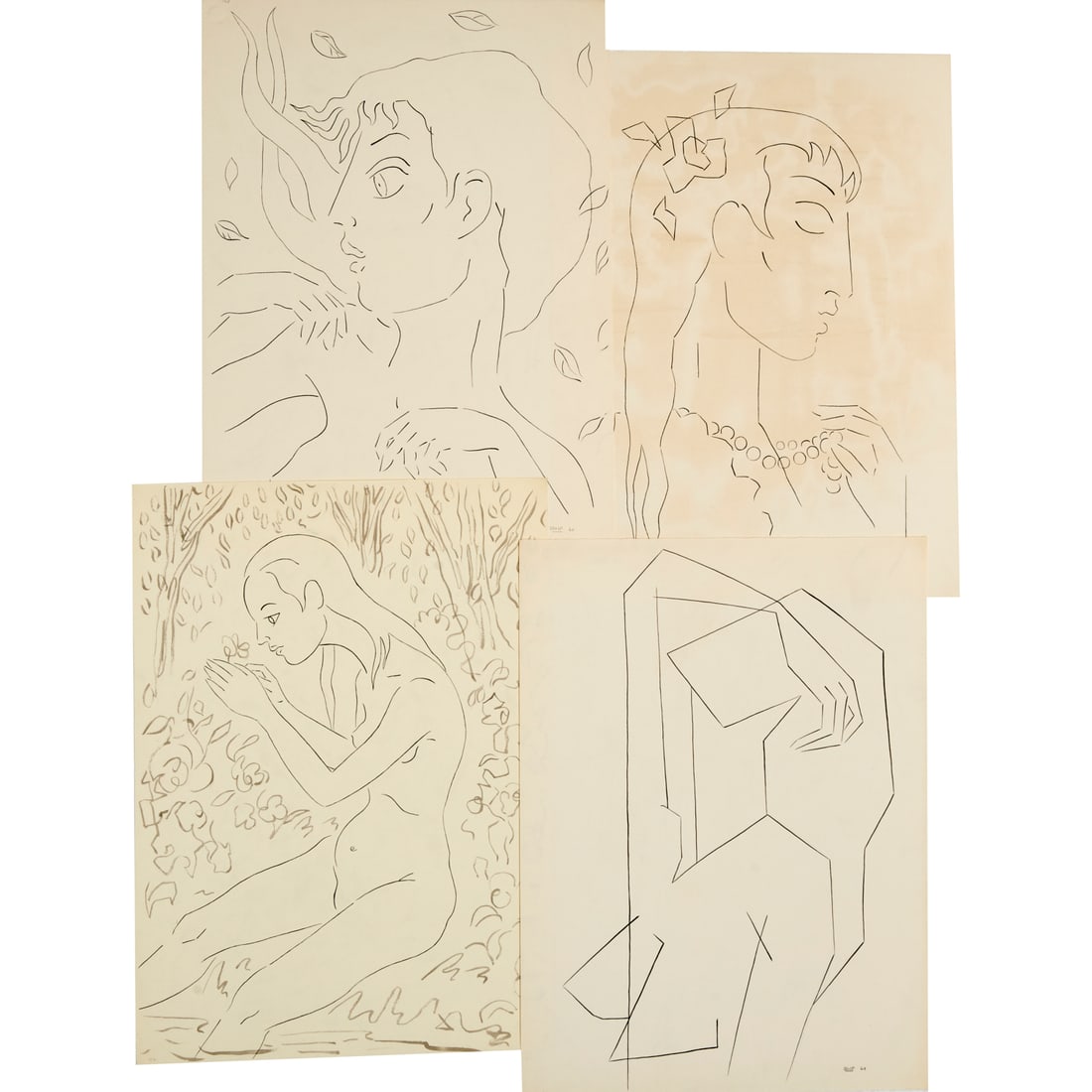 Ben Wolf, (4) drawings, 1960 (1 of 10)