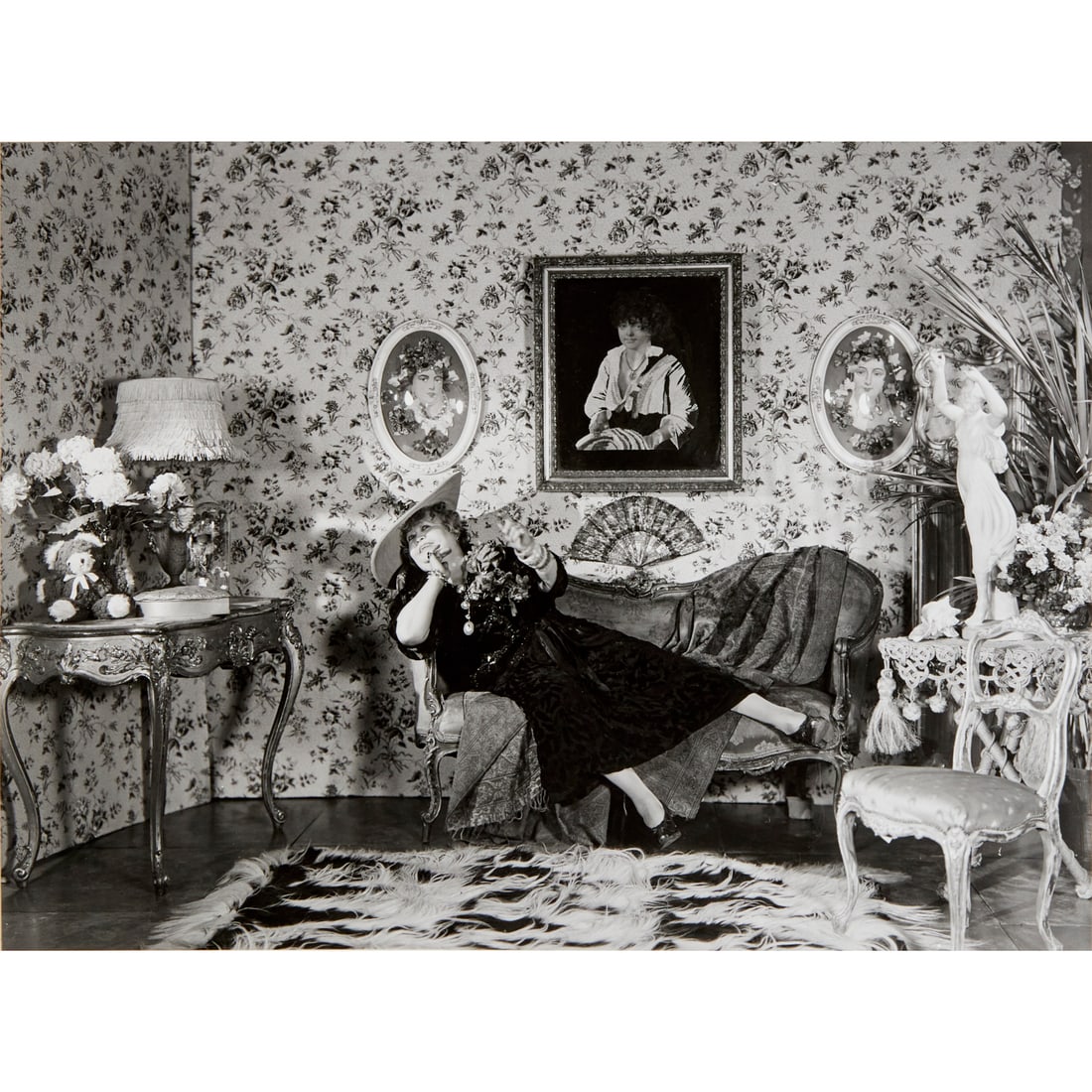 Horst P. Horst, photograph: Horst P. Horst, photograph, Horst P. Horst (German/American, 1906-1999), Bowery Belle, 1932, gelatin silver print mounted to cardboard, signed lower right, dated and titled verso, unframed, 19"w x 15.