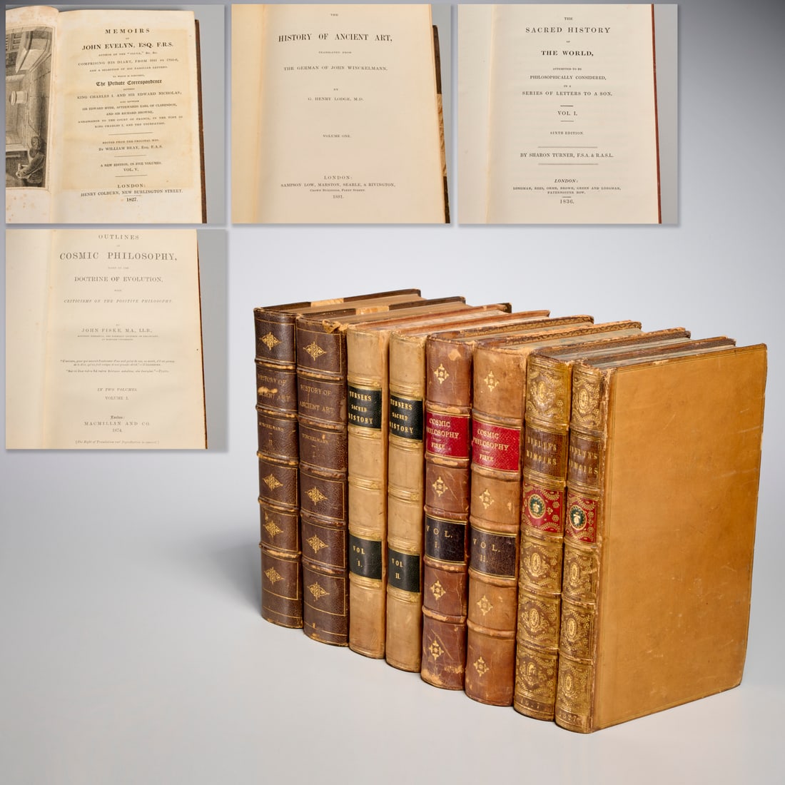 (8) Vols., History, 19th c. fine leather bindings (1 of 10)