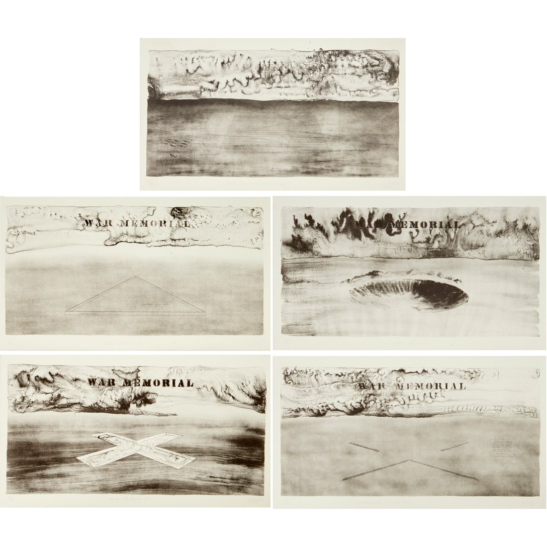 Robert Morris, set of (5) lithographs, 1970 (1 of 7)