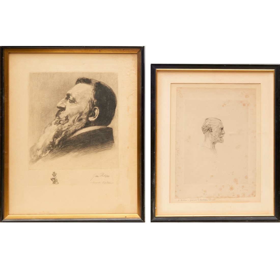 Auguste Rodin, signed portrait and etching (1 of 7)
