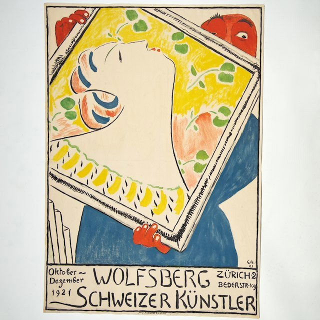 After Cuno Amiet (1868-1961, Swiss), poster: After Cuno Amiet (1868-1961, Swiss), poster: "Wolfsberg Schweizer Kunstler", 1921, lithograph poster, Wolfsberg publisher, 50.25" x 35.5" (sheet), unframed - Condition Report: overall fair, stains, ri