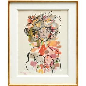 Rene Portocarrero, oil on board, 1973