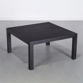 Karl Springer style linen wrapped coffee table