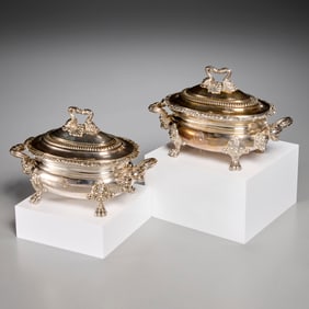 Pair Matthew Boulton sauce tureens, ex museum