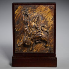 Himalayan Mahasiddha figural relief plaque