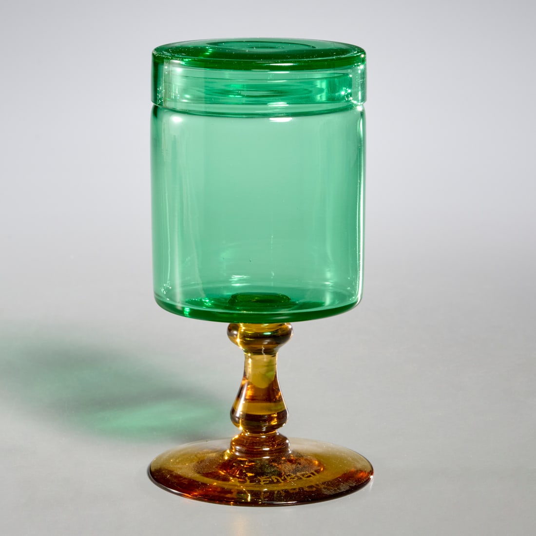 Frederick Carder signed Steuben lidded jar (1 of 6)