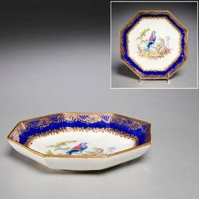 Early Sevres orinthological plate, ex museum