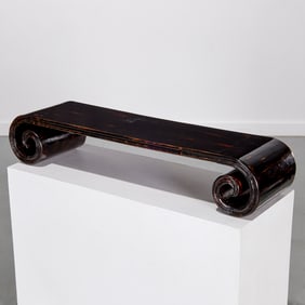Chinese lacquered scroll display stand