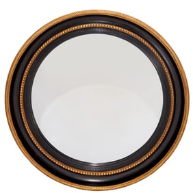 Regency style ebonized and gilt bulls-eye mirror