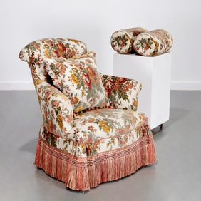 Scalamandre (attrib.) upholstered lounge chair