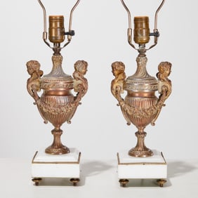 Pair Louis XVI style table lamps