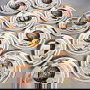 Set (12) French balloon cabinet plates, ex museum