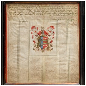 Coat of Arms & Genealogy on vellum, 1722