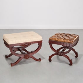 (2) Nice Regency style curule stools