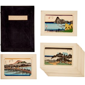 Utagawa Hiroshige, (16) woodblocks, ex museum