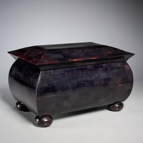Karl Springer style tessellated horn box