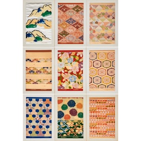 Wakamatsu Kayo, (9) textile panels, ex museum