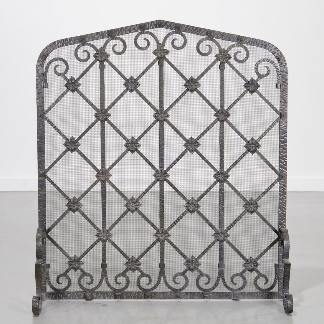 Gothic Revival oversized wrought iron fire screen (1 of 4)