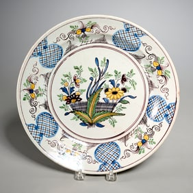 French faience charger, ex museum