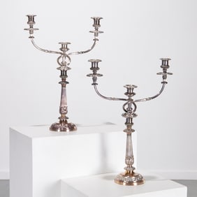Pair Matthew Boulton candelabra, ex museum