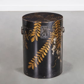 Lawrence & Scott lacquered storage bin side table